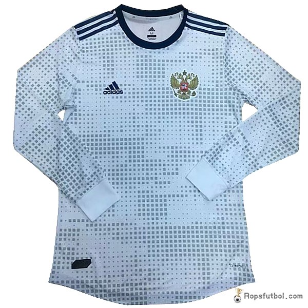 Camiseta Rusia Replica Segunda Ropa Manga Larga 2018 Blanco